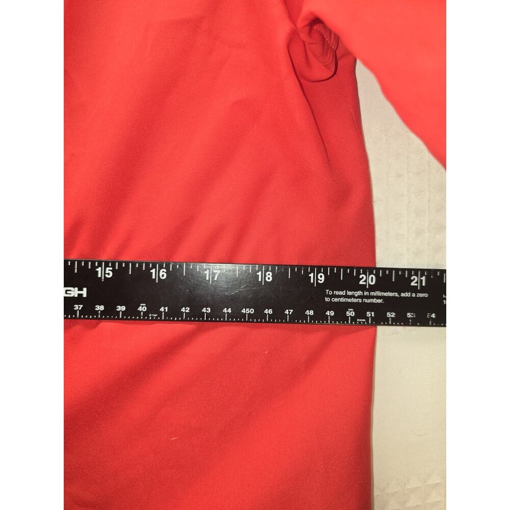 Vintage Blouse Size Large Lucky Winner Red Button Up Ruffle Tie Neckline Womens - Picture 4 of 7